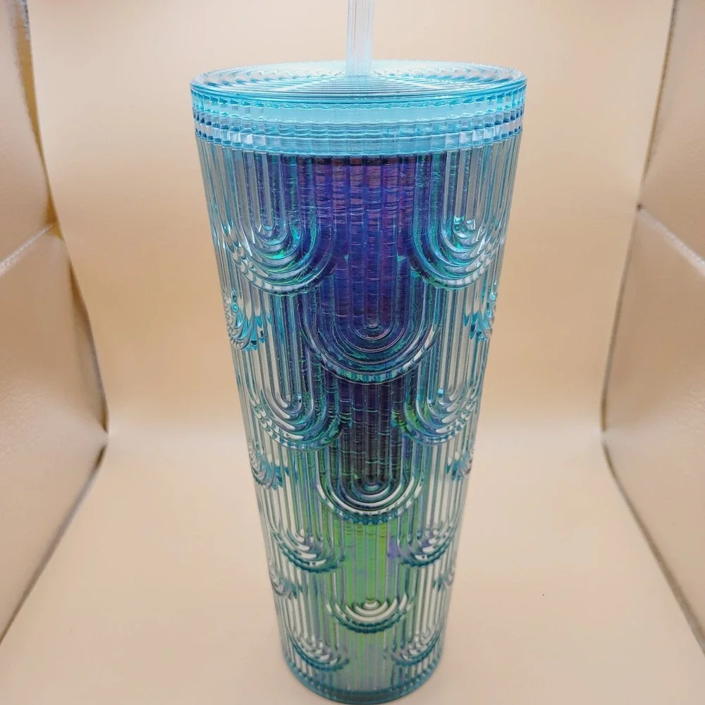 Starbucks Spring 2022 Mermaid Iridescent Holographic Wave Cold‎ Cup Tumbler 24oz